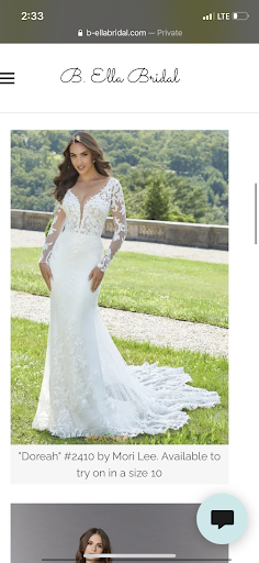 Bridal Shop «B. Ella Bridal», reviews and photos, 570 S Main St, Plymouth, MI 48170, USA