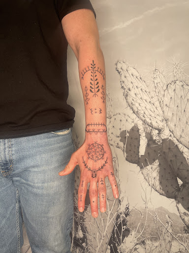 Explore name sleeve tattoo ideas, creative tattoo ideas in Carefree, available at Lucid Arts - Design & Tattoo