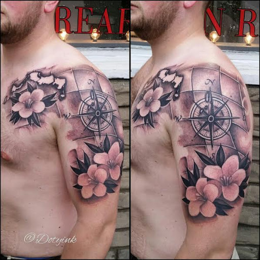 Explore st michael the archangel tattoos ideas, creative tattoo ideas in Louisville, available at Highland Tattoo Co.