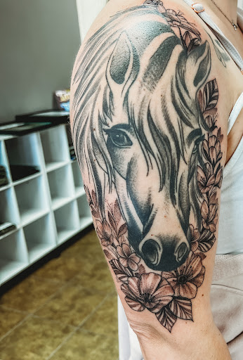 Explore angel devil tattoo ideas, creative tattoo ideas in Superior, available at Northlandia tattoo parlor