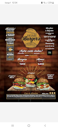 Restauration rapide Homeburger's à Boos (la carte)