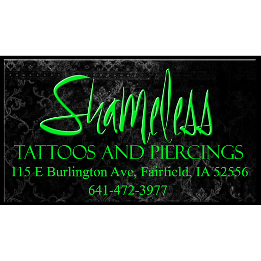 Tattoo Shop «Shameless Tattoos and Piercings», reviews and photos, 115 E Burlington Ave, Fairfield, IA 52556, USA