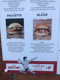 Restaurant de hamburgers Big Fernand à Toulouse (la carte)