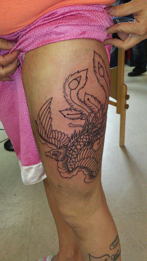 Explore fishing pole tattoo ideas, creative tattoo ideas in Jessup, available at Savage Ink Tattoo Studio