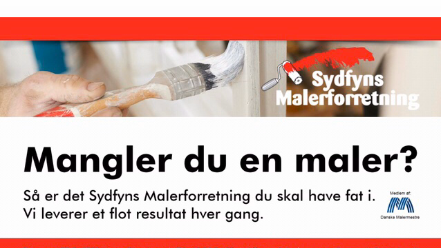 Sydfyns Malerforretning. Alt malerarbejde udføres. Facader. Vinduer / Døre. Spartling. - Svendborg