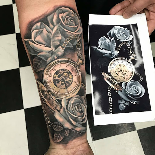 Explore family tree tattoo idea, creative tattoo ideas in Hastings, available at Black Diamond Tattoo