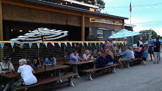 A row of beer taps