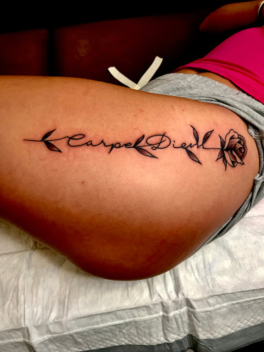 Explore dog groomer tattoo ideas, creative tattoo ideas in Modesto, available at Inkwell Tattoo