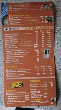 Menu du Le Hoggar à Corbeil-Essonnes