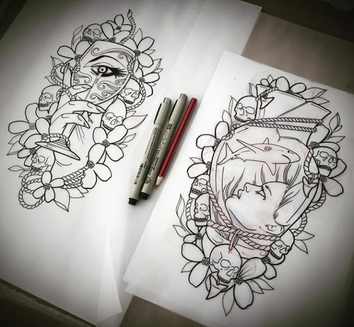 Explore coraline tattoo ideas, creative tattoo ideas in Crystal City, available at Meraki Tattoo and Piercing