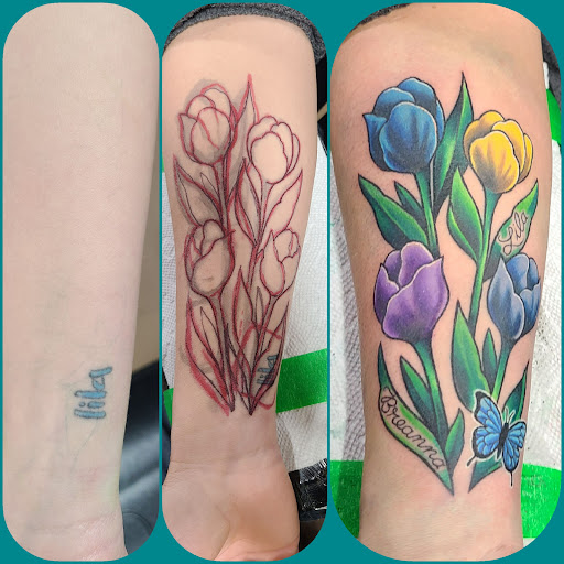 Explore sibling tattoo ideas for 4, creative tattoo ideas in Stetsonville, available at Solace Ink Company LLC