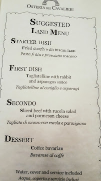 Osteria dei Cavalieri à Pisa menu