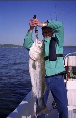 Fly or Light Tackle Fish Chesapeake Bay for Striped Bass with Capt. Tom Hughes Call or Text