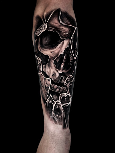 Explore women's sternum tattoo ideas, creative tattoo ideas in Johnson City, available at Gold Cross Tattoo Co.