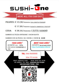 Menu du Sushi One - Pisa à Madonna dell'Acqua