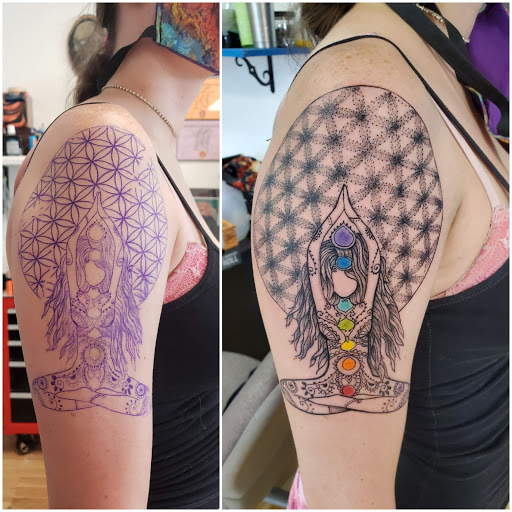 Explore collarbone tattoo ideas for men, creative tattoo ideas in Ocean Springs, available at Heart & Daggers Tattoo Studio LLC