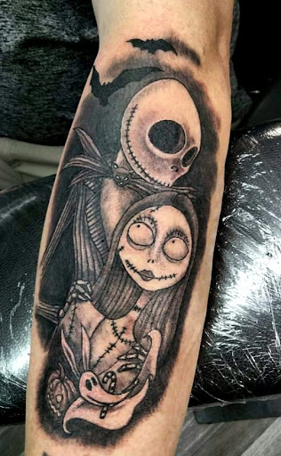 Explore sleeve tattoo filler ideas, creative tattoo ideas in Livingston, available at Black Bird Tattoo