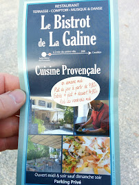 Bistrot De La Galine à Saint-Rémy-de-Provence menu