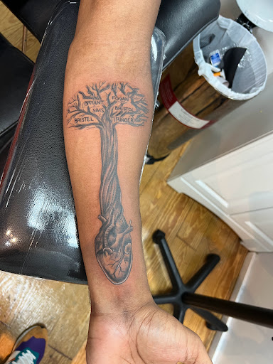 Explore dark cover up tattoo ideas female, creative tattoo ideas in West Babylon, available at Bizzy Empire Tattoo