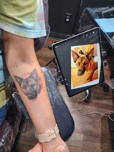 Explore hunting tattoos ideas, creative tattoo ideas in Clarksville, available at Dark Raine Tattoo