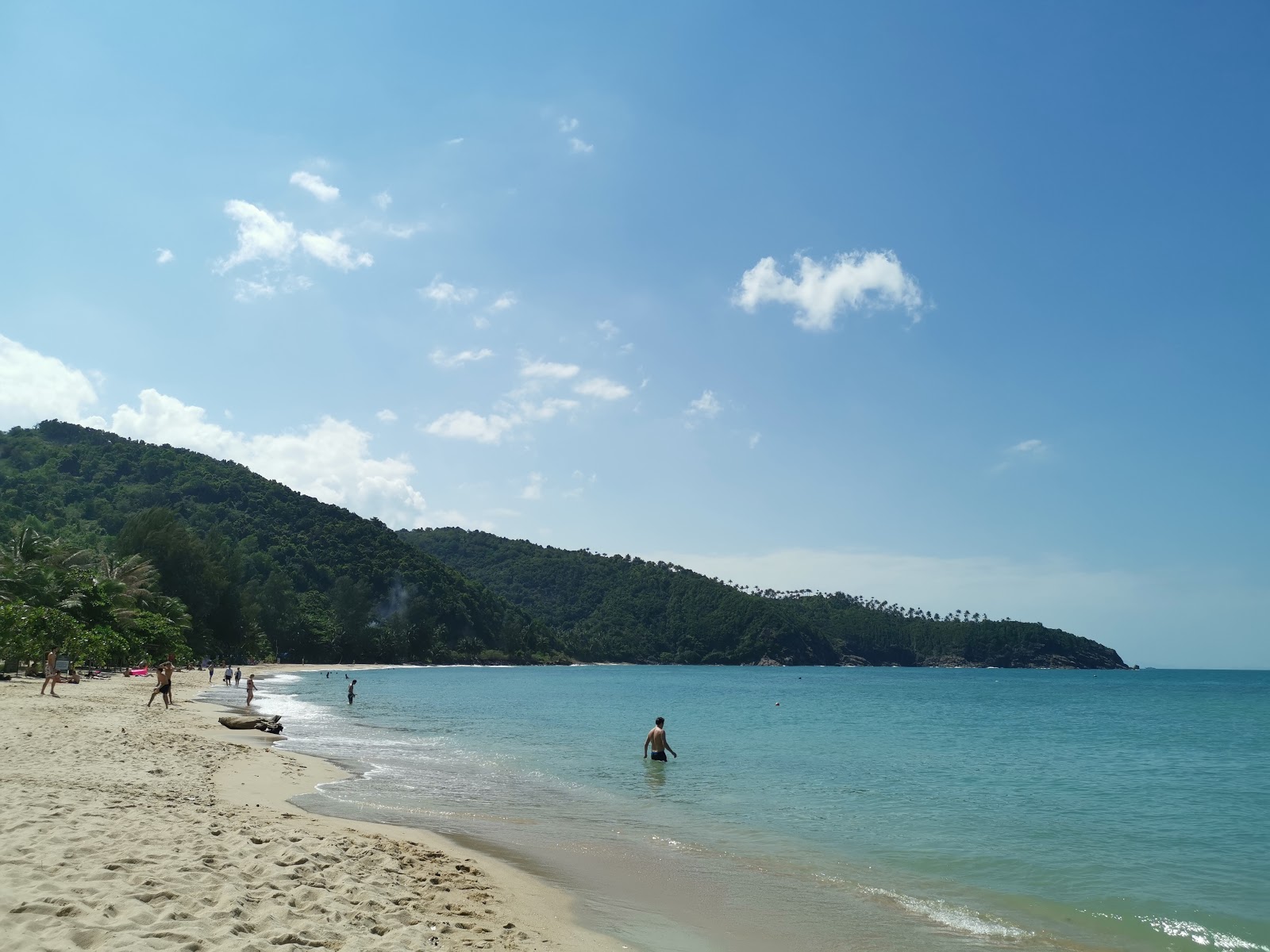 Mae Haad Beach的照片 带有碧绿色纯水表面