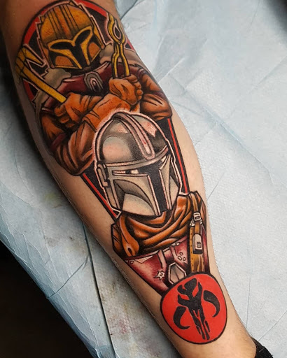 Explore female hip tattoo ideas, creative tattoo ideas in Tea, available at Red Arbor Tattoo