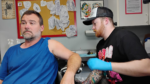 Explore black tattoo cover up ideas, creative tattoo ideas in Buffalo, available at Tattoo Dons Nickel City Tattoos