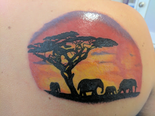 Explore tattoo ideas female thigh, creative tattoo ideas in Albemarle, available at Dandy Walrus Electric Tattoo