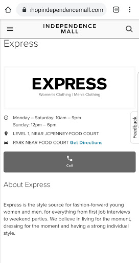 Clothing Store «Express», reviews and photos, 3500 Oleander Dr, Wilmington, NC 28403, USA