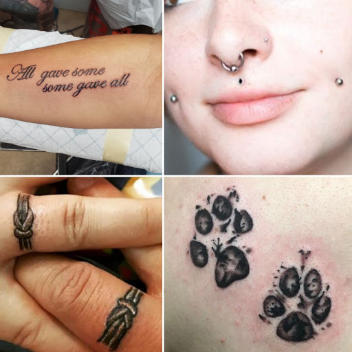 Explore couple his and her tattoo ideas, creative tattoo ideas in Elko, available at Custom Tattoos and Body Piercing Studio