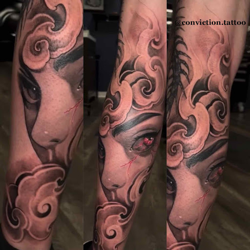 Explore forearm cover up tattoo ideas, creative tattoo ideas in San Jose, available at Conviction Tattoo Studio