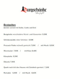 Restaurant Gaststätte Burgschänke Waischenfeld à Waischenfeld - menu / carte