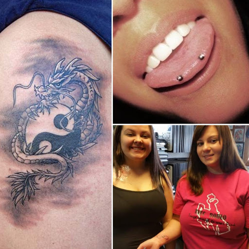 Explore sticker tattoo ideas, creative tattoo ideas in Elko, available at Custom Tattoos and Body Piercing Studio