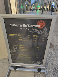 Sakura So’ Ramen à Dijon carte