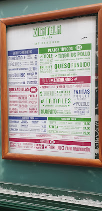 Restaurant mexicain Zicatela Folies à Paris - menu / carte
