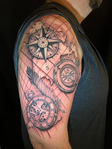 Explore floral tattoo sleeve ideas, creative tattoo ideas in Albuquerque, available at Tattoo Cadre