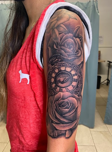 Explore sunlight tattoo ideas, creative tattoo ideas in Passaic, available at District 36 Tattoo Parlor