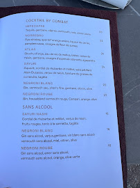 Les Ombres à Paris menu