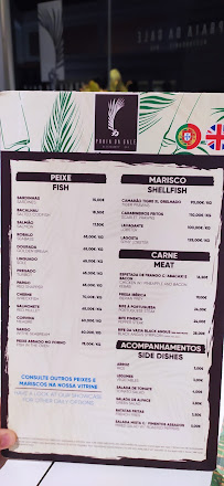 Restaurante Praia da Galé à Albufeira menu