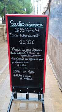 Notre Dame à Montpellier menu