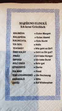 Menu / carte de Mythos à Mitterteich