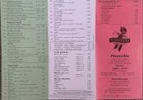 Menu / carte de Pinocchio Espressobar à Rotenburg