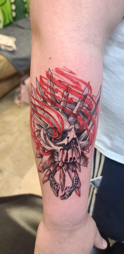Explore pirate ship tattoo ideas, creative tattoo ideas in Kenosha, available at Kenosha Tattoo Company