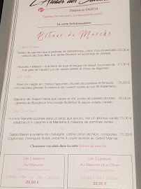 Menu / carte de L'Atelier Des Saveurs by Stéphane GARCIA - La Colle sur Loup (06 480) à La Colle-sur-Loup