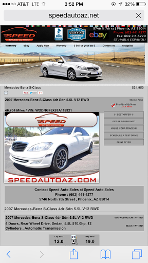 Used Car Dealer «Speed Auto Sales & Leasing», reviews and photos, 5746 N 7th St, Phoenix, AZ 85014, USA