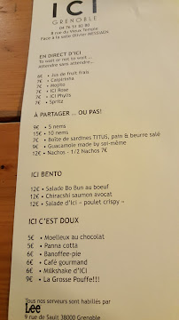ICI GRENOBLE à Grenoble menu