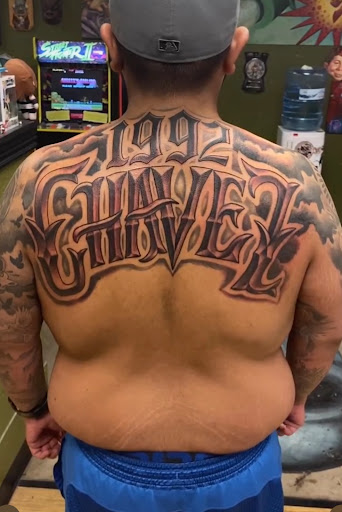 Explore male thigh tattoo ideas, creative tattoo ideas in El Paso, available at Red Skull Tattoo