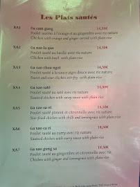 Restaurant vietnamien Restaurant Aux Délices D´HaNoi à Paris (le menu)