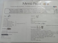 Carte du Trattoria Basso Isonzo à Padua