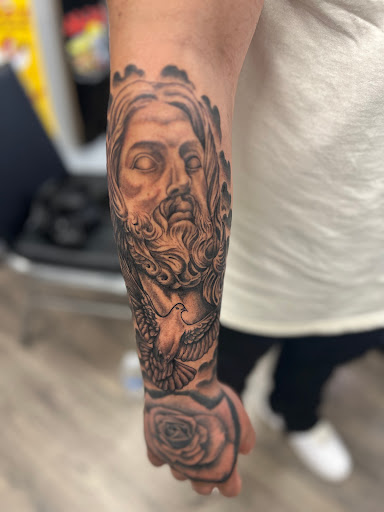 Explore indian chief tattoo ideas, creative tattoo ideas in San Diego, available at Saints And Sinners Tattoo Shop